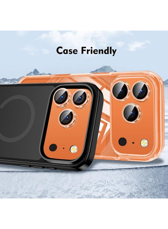 ACLIX Camera Lens Protector - for 17 Pro Max, Shatterproof Ultra HD 9H Tempered Glass for iPhone Screen Metal Ring Cover Film,Anti-Fingerprint,Scratch Resistant, (Deep Blue) - Image 3